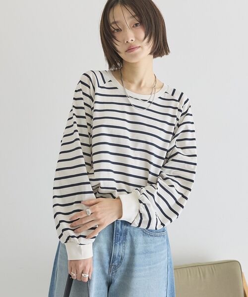 AMERICAN HOLIC(アメリカンホリック)の「フレアラグランボーダーロンT(Tシャツ/カットソー・レディース・ブラウン/ネイビー/オフホワイト・L/M)」の19枚目の写真