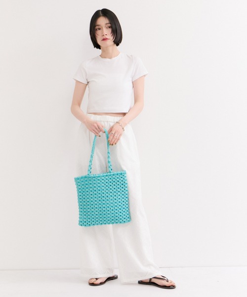 The Bagmati（ザバグマティ）の「【The Bagmati/バグマティ】コード編みバッグ（トートバッグ・レディース・オレンジ系/ピンク系/ブラウン系/ブルー系/ブラック系・FREE）」の8枚目の写真