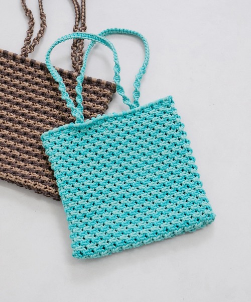 The Bagmati（ザバグマティ）の「【The Bagmati/バグマティ】コード編みバッグ（トートバッグ・レディース・オレンジ系/ピンク系/ブラウン系/ブルー系/ブラック系・FREE）」の11枚目の写真