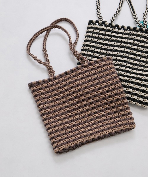 The Bagmati（ザバグマティ）の「【The Bagmati/バグマティ】コード編みバッグ（トートバッグ・レディース・オレンジ系/ピンク系/ブラウン系/ブルー系/ブラック系・FREE）」の13枚目の写真