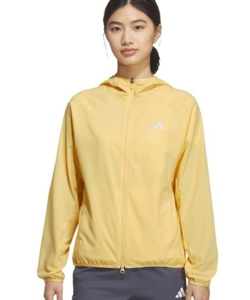 adidas（アディダス）の「アディダス adidas アディダスアダプテーション ドットエア クロス レギュラーフィット フードジャケット（ナイロンジャケット・レディース・オレンジ/ホワイト/ブラック・M/L/XL/S）」の3枚目の写真