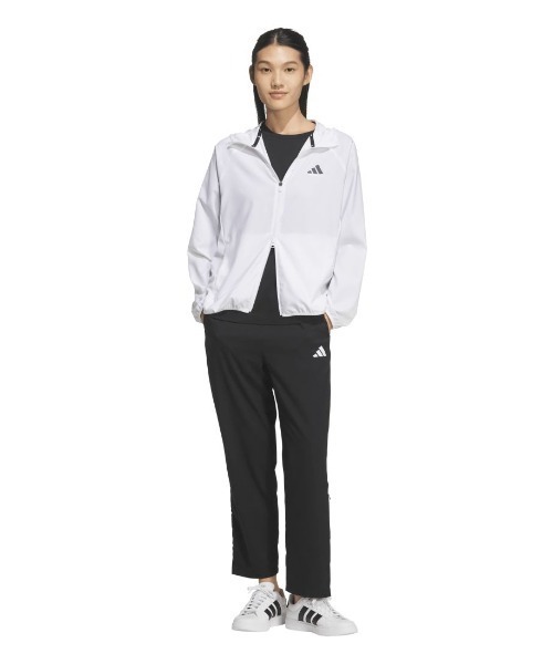 adidas（アディダス）の「アディダス adidas アディダスアダプテーション ドットエア クロス レギュラーフィット フードジャケット（ナイロンジャケット・レディース・オレンジ/ホワイト/ブラック・M/L/XL/S）」の10枚目の写真