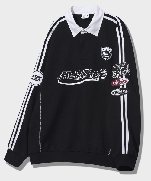 RUSH Track Collar Sweat — свитшот с воротником‑труба (JQ5TSU821BK)