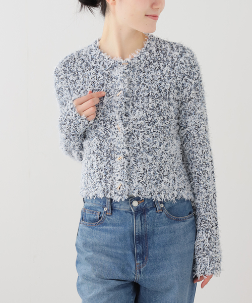 La TOTALITE（ラトータリテ）の「【洗える】ツイードニットカーディガン（ニット/セーター・レディース・ブラック/オートミール/ブルー・FREE）」の16枚目の写真