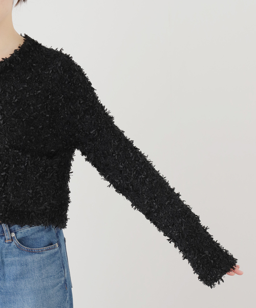 La TOTALITE（ラトータリテ）の「【洗える】ツイードニットカーディガン（ニット/セーター・レディース・ブラック/オートミール/ブルー・FREE）」の12枚目の写真