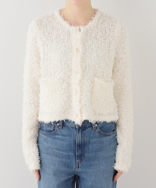 La TOTALITE（ラトータリテ）の「【洗える】ツイードニットカーディガン（ニット/セーター・レディース・ブラック/オートミール/ブルー・FREE）」の7枚目の写真