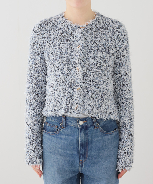 La TOTALITE（ラトータリテ）の「【洗える】ツイードニットカーディガン（ニット/セーター・レディース・ブラック/オートミール/ブルー・FREE）」の5枚目の写真