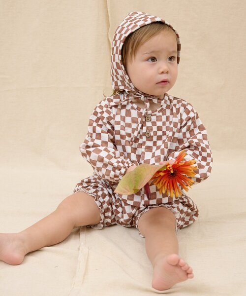 CIAOPANIC TYPY(チャオパニックティピー)の「【BABY】【Qinn】ダブルガーゼヘンリーブラウス:80cm(その他ベビーウェア・キッズ・サックスブルー/ホワイト/ブラウン・80)」の2枚目の写真