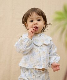 【BABY】【Qinn】ダブルガーゼヘンリーブラウス：80cm