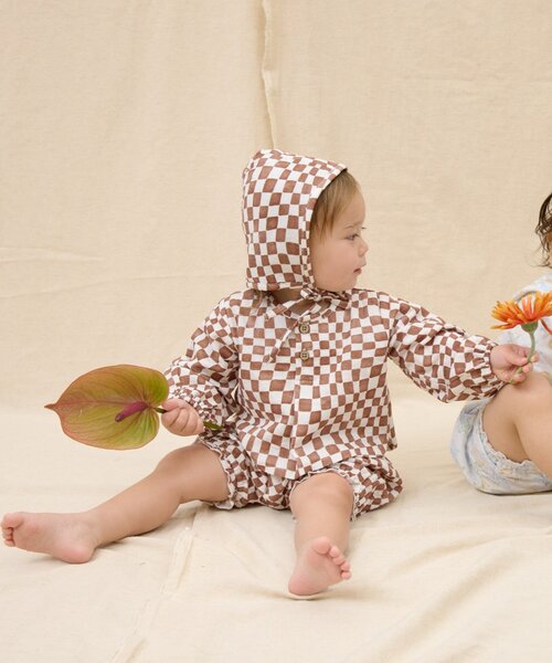 CIAOPANIC TYPY(チャオパニックティピー)の「【BABY】【Qinn】ダブルガーゼヘンリーブラウス:80cm(その他ベビーウェア・キッズ・サックスブルー/ホワイト/ブラウン・80)」の8枚目の写真