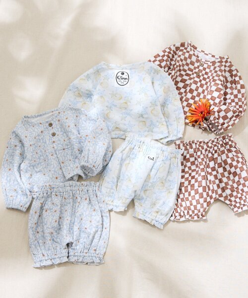 CIAOPANIC TYPY(チャオパニックティピー)の「【BABY】【Qinn】ダブルガーゼヘンリーブラウス:80cm(その他ベビーウェア・キッズ・サックスブルー/ホワイト/ブラウン・80)」の10枚目の写真