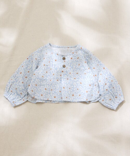 CIAOPANIC TYPY(チャオパニックティピー)の「【BABY】【Qinn】ダブルガーゼヘンリーブラウス:80cm(その他ベビーウェア・キッズ・サックスブルー/ホワイト/ブラウン・80)」の12枚目の写真