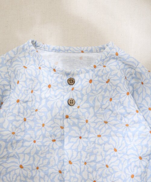 CIAOPANIC TYPY(チャオパニックティピー)の「【BABY】【Qinn】ダブルガーゼヘンリーブラウス:80cm(その他ベビーウェア・キッズ・サックスブルー/ホワイト/ブラウン・80)」の13枚目の写真