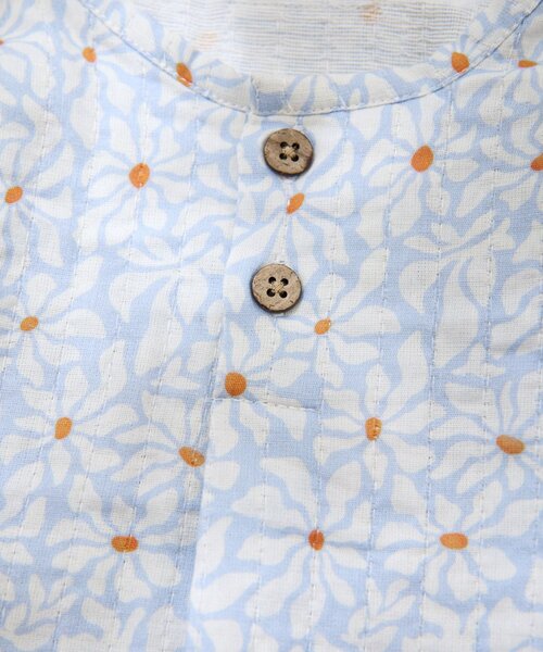 CIAOPANIC TYPY(チャオパニックティピー)の「【BABY】【Qinn】ダブルガーゼヘンリーブラウス:80cm(その他ベビーウェア・キッズ・サックスブルー/ホワイト/ブラウン・80)」の14枚目の写真