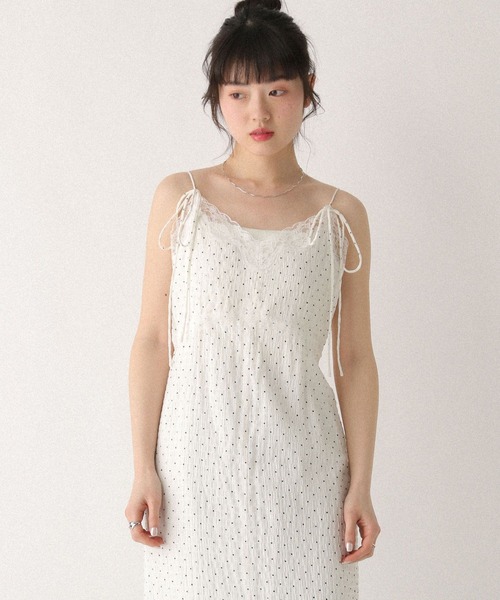 Heather(ヘザー)の「レーストリムナローキャミワンピース 672056(ワンピース・レディース・ホワイト系その他/ブラック系その他/ブルー系その他・FREE)」の9枚目の写真