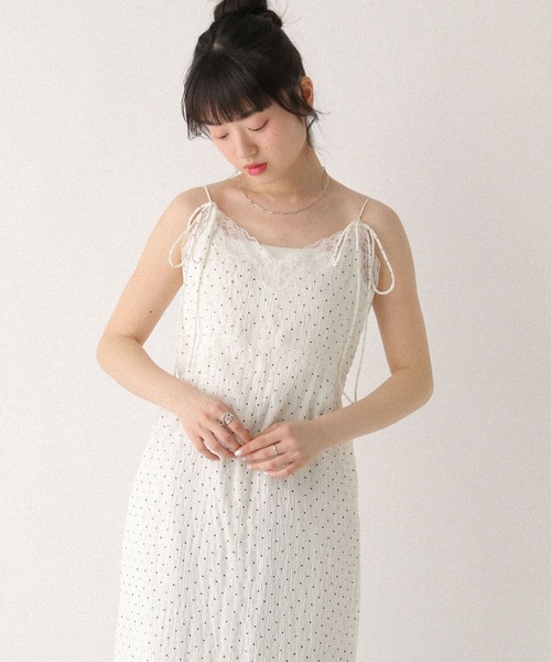 Heather(ヘザー)の「レーストリムナローキャミワンピース 672056(ワンピース・レディース・ホワイト系その他/ブラック系その他/ブルー系その他・FREE)」の10枚目の写真