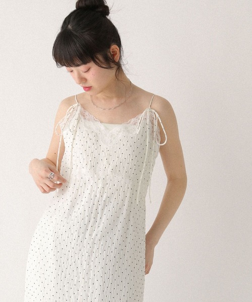 Heather(ヘザー)の「レーストリムナローキャミワンピース 672056(ワンピース・レディース・ホワイト系その他/ブラック系その他/ブルー系その他・FREE)」の12枚目の写真