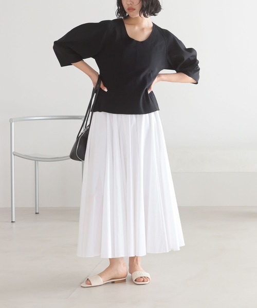 BABYLONE（バビロン）の「コットンミディフレアスカート（スカート・レディース・ピンク/ホワイト・フリー）」の22枚目の写真