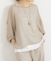 BEARDSLEY | ラメリネンメッシュプルオーバー(シャツ/ブラウス)