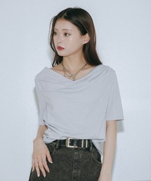 PAGEBOY | ラメドレープカットトップス【ワンショル&オフショル着用可能】(Tシャツ/カットソー)