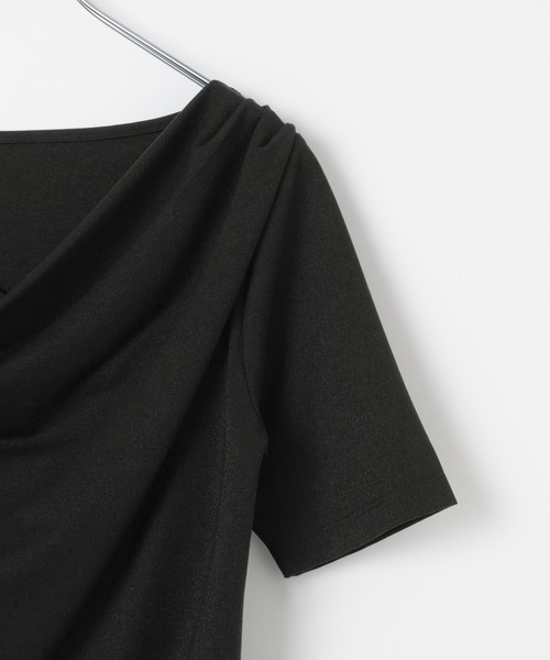 PAGEBOY（ページボーイ）の「ラメドレープカットトップス【ワンショル＆オフショル着用可能】（Tシャツ/カットソー・レディース・グレー/ブラック/ネイビー・FREE）」の13枚目の写真