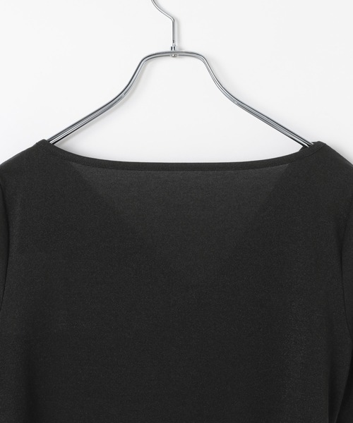 PAGEBOY（ページボーイ）の「ラメドレープカットトップス【ワンショル＆オフショル着用可能】（Tシャツ/カットソー・レディース・グレー/ブラック/ネイビー・FREE）」の12枚目の写真