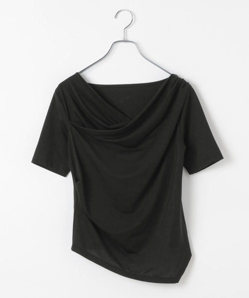 PAGEBOY（ページボーイ）の「ラメドレープカットトップス【ワンショル＆オフショル着用可能】（Tシャツ/カットソー・レディース・グレー/ブラック/ネイビー・FREE）」の15枚目の写真