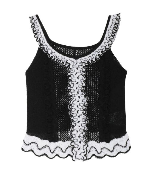 LAGUNAMOON(ラグナムーン)の「フリルデザインノースリニットプルオーバー 【夏服】(ニット/セーター・レディース・グリーン/ブラック/ベージュ・FREE)」の19枚目の写真