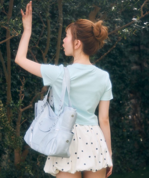 TITTY&CO.(ティティーアンドコー)の「スタッズショルダーバッグ(ショルダーバッグ・レディース・アイボリー/ブルー/ピンク/ブラック・FREE)」の12枚目の写真