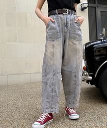 DOUBLE NAME（ダブルネーム）の「USEDオーバーダイ加工デニムパンツ（デニムパンツ）」