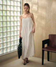 cotton embroidery camisole long dress /コットンエンブロイダリーキャミソールワンピース