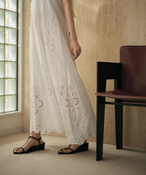 LAULEN（ローレン）の「cotton embroidery camisole long dress /コットンエンブロイダリーキャミソールワンピース（ワンピース・レディース・ホワイト/ブラック・FREE）」の19枚目の写真