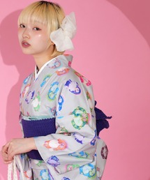 着物 単衣 ニコアンティーク アレキサンドライト・タヌキ