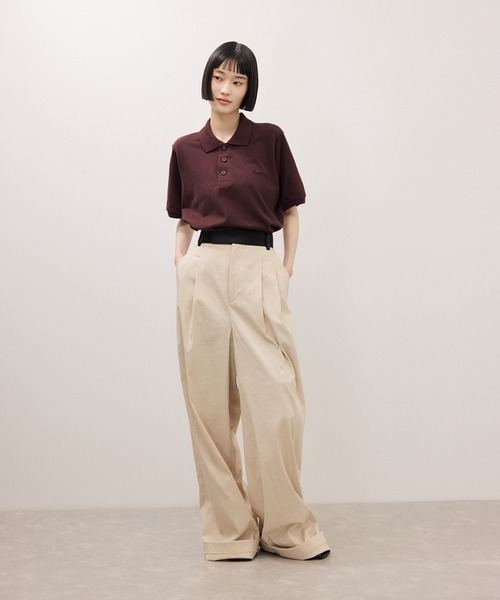 LACOSTE(ラコステ)の「【LACOSTE for ADAM ET ROPE'】別注 Classic Polo(ポロシャツ・レディース・ブラック/クリーム/ボルドー・36)」の4枚目の写真