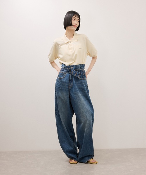 LACOSTE(ラコステ)の「【LACOSTE for ADAM ET ROPE'】別注 Classic Polo(ポロシャツ・レディース・ブラック/クリーム/ボルドー・36)」の5枚目の写真