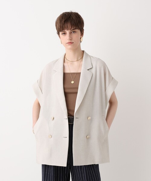 allureville(アルアバイル)の「◇スラブメッシュフレンチスリーブジャケット(テーラードジャケット・レディース・ベージュ・2/1)」の7枚目の写真