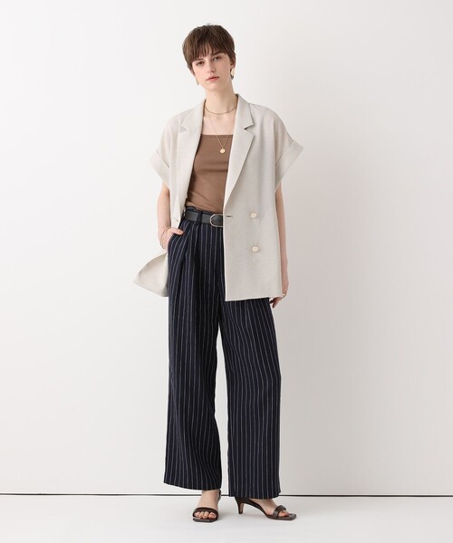 allureville(アルアバイル)の「◇スラブメッシュフレンチスリーブジャケット(テーラードジャケット・レディース・ベージュ・2/1)」の8枚目の写真