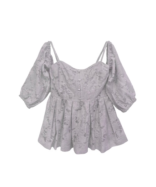 HONEY MI HONEY(ハニーミーハニー)の「rose jacquard puff tunic(チュニック・レディース・グレー/オフホワイト/ブラック・FREE)」の14枚目の写真