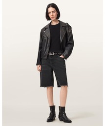ALLSAINTS | AKI CROSSOVER WIDE LEG SHORTS | AKI クロスオーバー ワイド レッグ ショーツ(デニムパンツ)