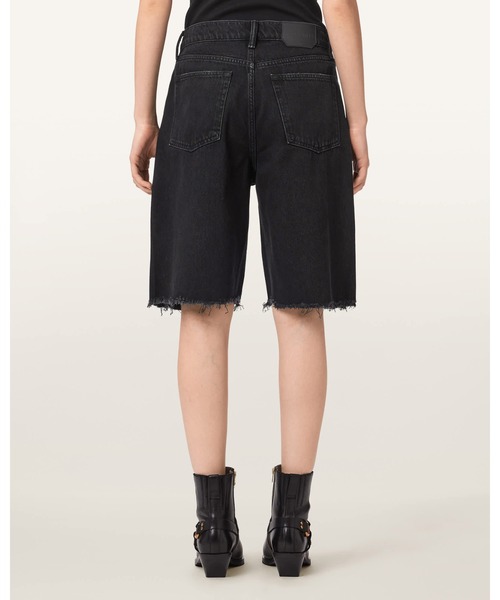 ALLSAINTS（オールセインツ）の「AKI CROSSOVER WIDE LEG SHORTS | AKI クロスオーバー ワイド レッグ ショーツ（デニムパンツ・レディース・ブラック・24/25/26/27）」の5枚目の写真