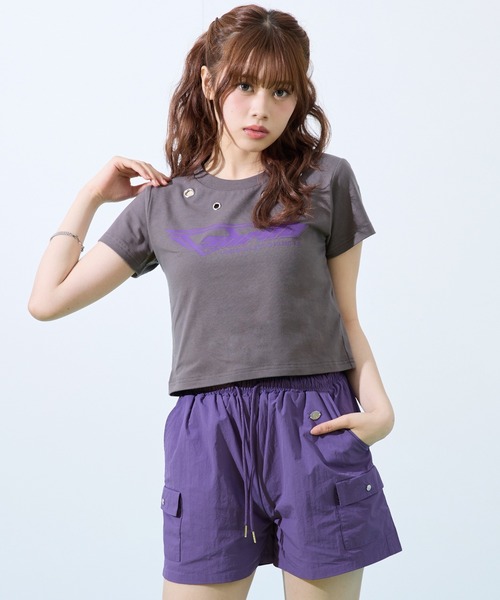 shrita(シュリータ)の「ナイロンショートカーゴパンツ(カーゴパンツ・キッズ・ブラック/イエロー系その他/パープル・L/M)」の15枚目の写真