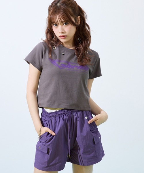 shrita(シュリータ)の「ナイロンショートカーゴパンツ(カーゴパンツ・キッズ・ブラック/イエロー系その他/パープル・L/M)」の16枚目の写真