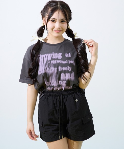 shrita(シュリータ)の「ナイロンショートカーゴパンツ(カーゴパンツ・キッズ・ブラック/イエロー系その他/パープル・L/M)」の5枚目の写真