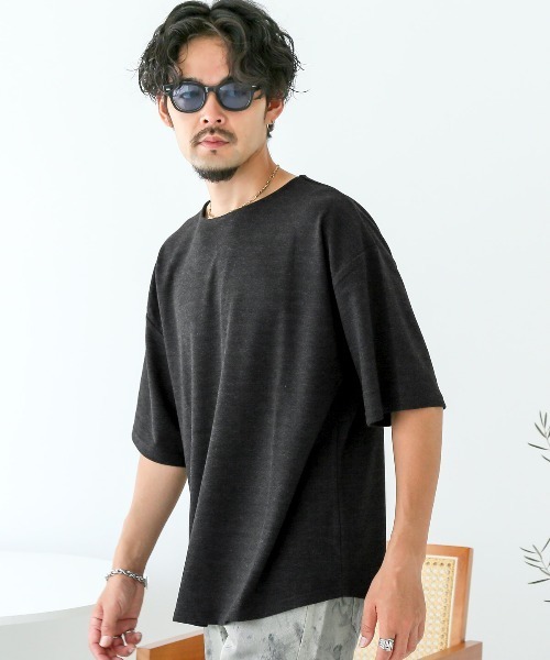 LUXSTYLE(ラグスタイル)の「スラブミックスリラックス半袖Tシャツ(Tシャツ/カットソー・メンズ・グレー/ブラック・M/L)」の3枚目の写真