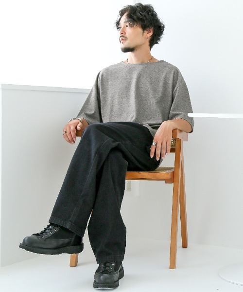 LUXSTYLE(ラグスタイル)の「スラブミックスリラックス半袖Tシャツ(Tシャツ/カットソー・メンズ・グレー/ブラック・M/L)」の20枚目の写真