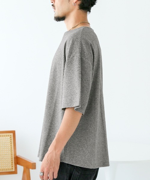LUXSTYLE(ラグスタイル)の「スラブミックスリラックス半袖Tシャツ(Tシャツ/カットソー・メンズ・グレー/ブラック・M/L)」の9枚目の写真