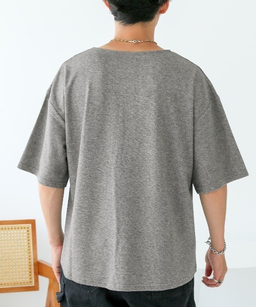 LUXSTYLE(ラグスタイル)の「スラブミックスリラックス半袖Tシャツ(Tシャツ/カットソー・メンズ・グレー/ブラック・M/L)」の10枚目の写真