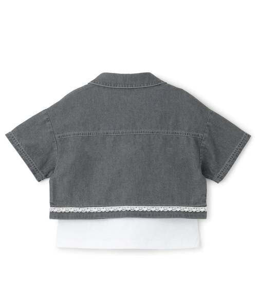 mezzo piano(メゾピアノ)の「接触冷感デニムシャツ &Tシャツセット(シャツ/ブラウス・キッズ・サックスブルー/グレー・120cm/130cm/140cm)」の3枚目の写真