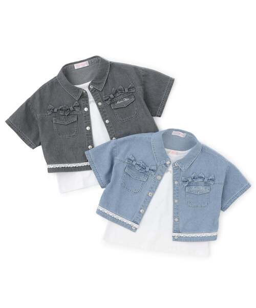 mezzo piano(メゾピアノ)の「接触冷感デニムシャツ &Tシャツセット(シャツ/ブラウス・キッズ・サックスブルー/グレー・120cm/130cm/140cm)」の15枚目の写真