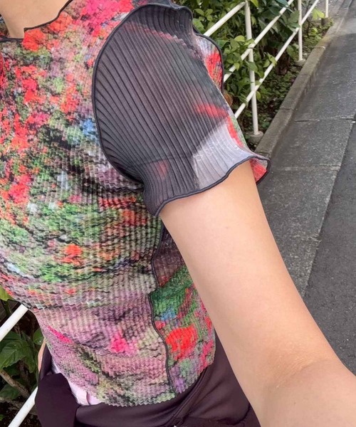 kotohayokozawa（コトハヨコザワ）の「【kotohayokozawa/コトハヨコザワ】SHEER GRAPHIC TINY TOP/シアーグラフィックトップ/ウォッシャブル（Tシャツ/カットソー・レディース・ベージュ/ピンク・FREE）」の4枚目の写真